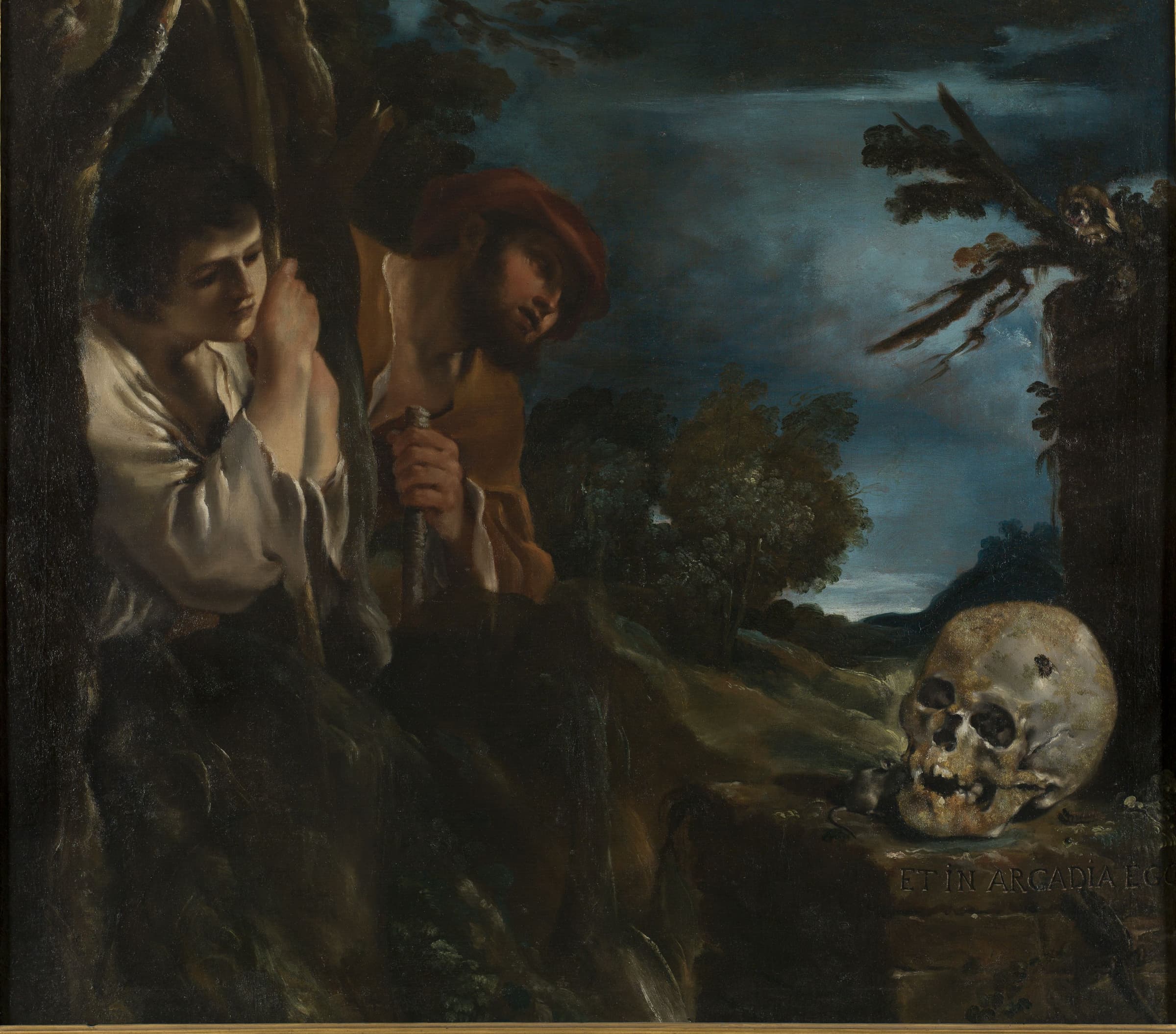 Guercino, Pasterze arkadyjscy – „Et in Arcadia ego”, 1618, olej na płótnie, 82 x 91 cm