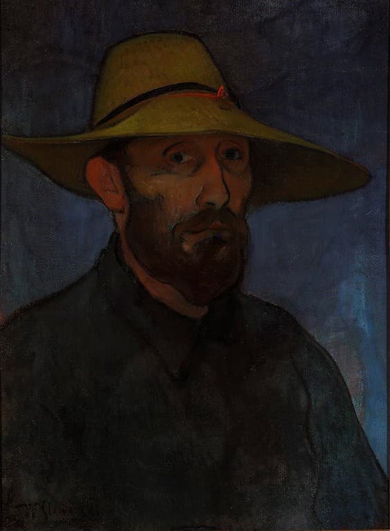 Władysław Ślewiński, Autoportret w słomkowym kapeluszu, 1894, olej, płótno.
