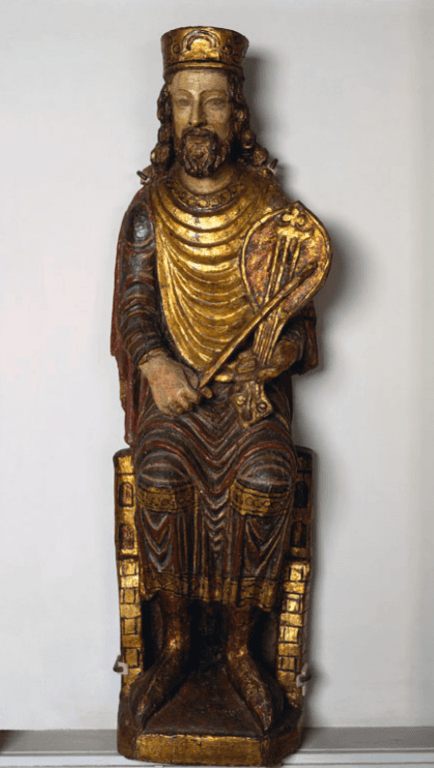 Figura króla Dawida, rzeźba drewniana, XV wiek