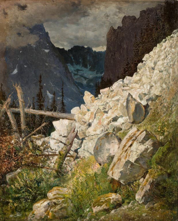 Wojciech Gerson, Zwał skalisty w dolinie Białej Wody w Tatrach. Na pierwszym planie strome rumowisko skalne