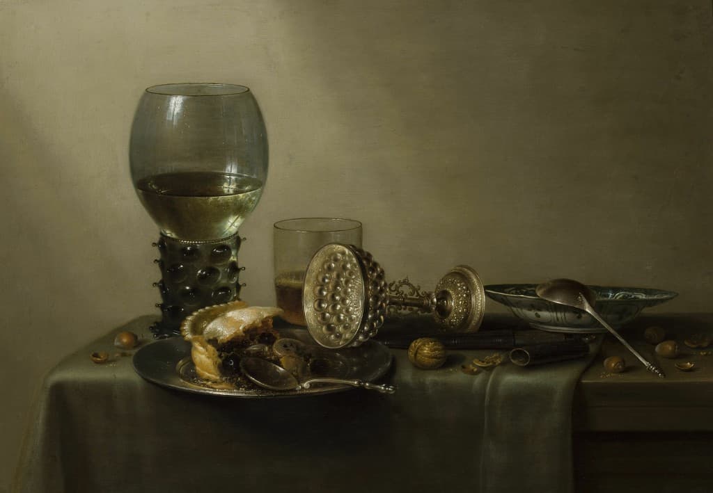 Willem Claesz Heda, Deser: martwa natura z ciastem, winem, piwem i owocami, 1637