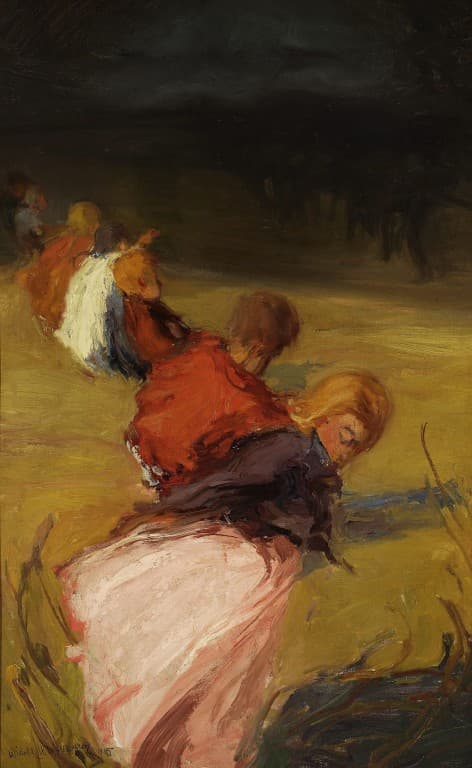 Witold Wojtkiewicz, Dzieci zaskoczone burzą - Korowód dziecięcy, 1905.