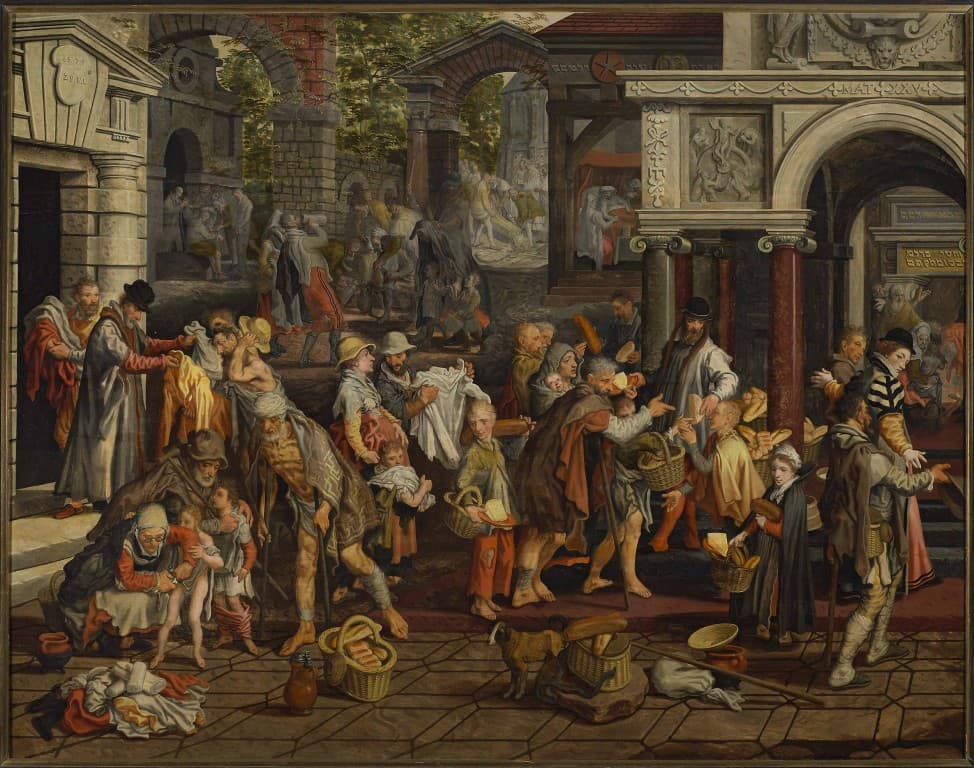 Pieter Aertsen, Czyny miłosierdzia chrześcijańskiego, 1575.
