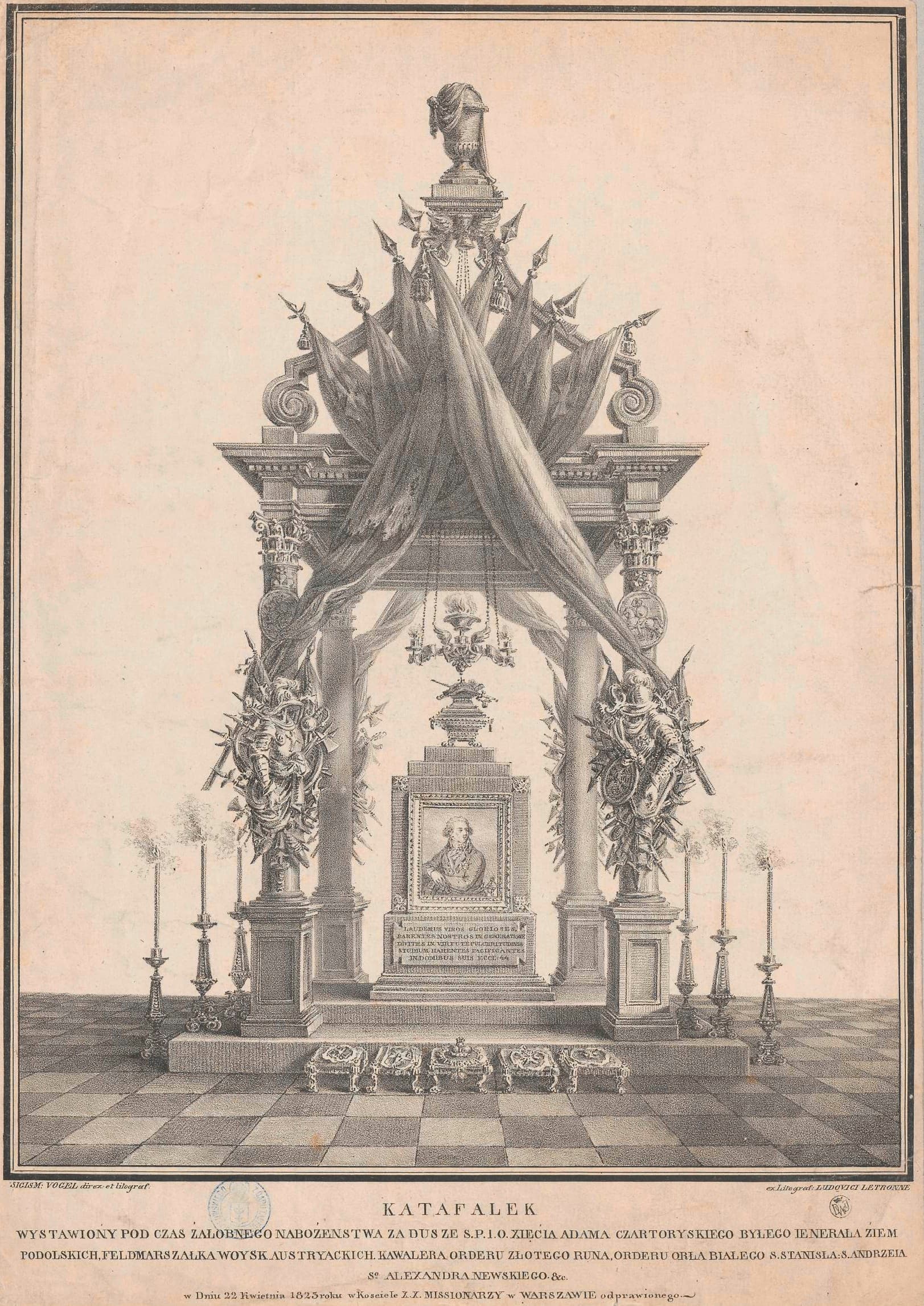 Zygmunt Vogel, Katafalk księcia Adama Kazimierza Czartoryskiego,1823